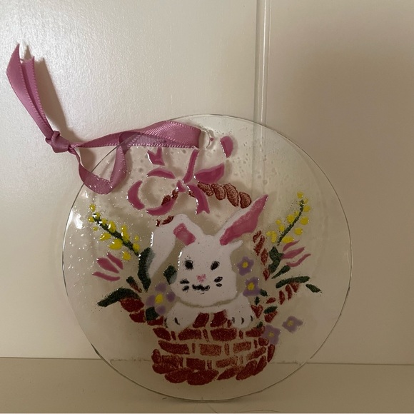 Folio Art Glass Easter Bunny Small Sun Catcher - Picture 1 of 5